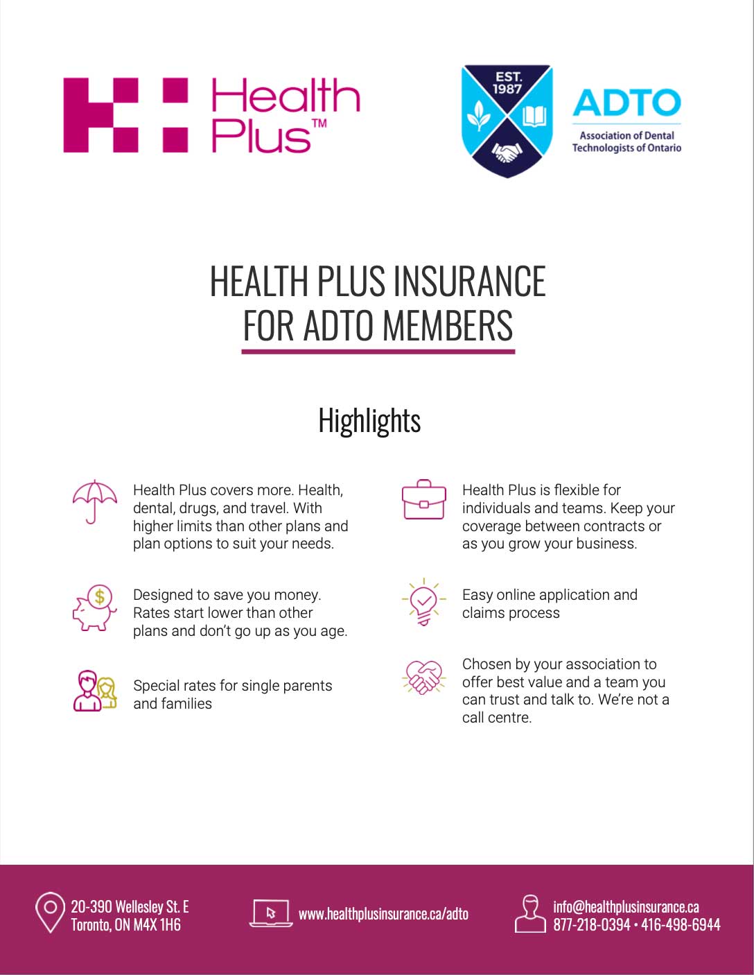 ADTO health insurance